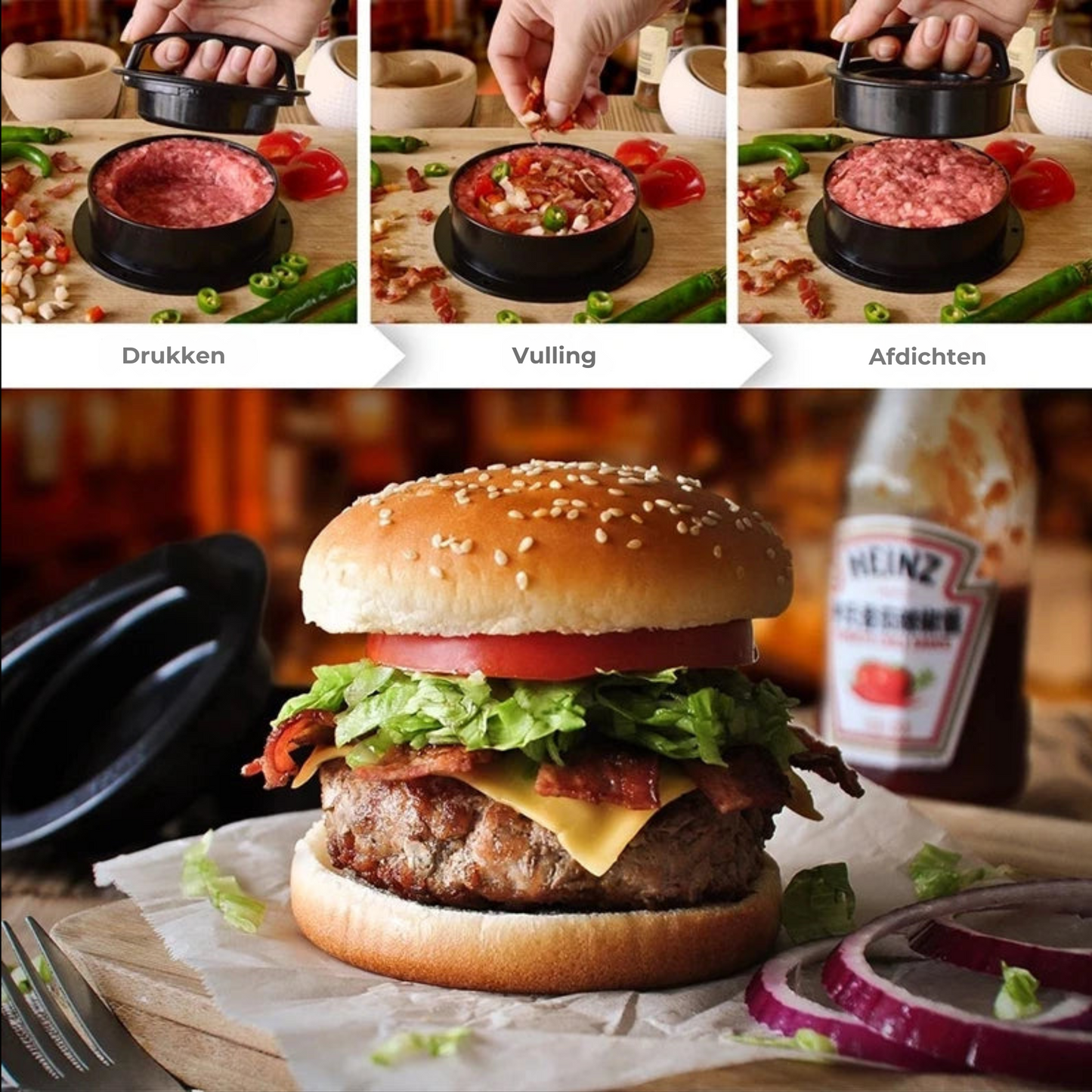 π 3-in-1 Burger Maker β Perfecte Hamburgers.