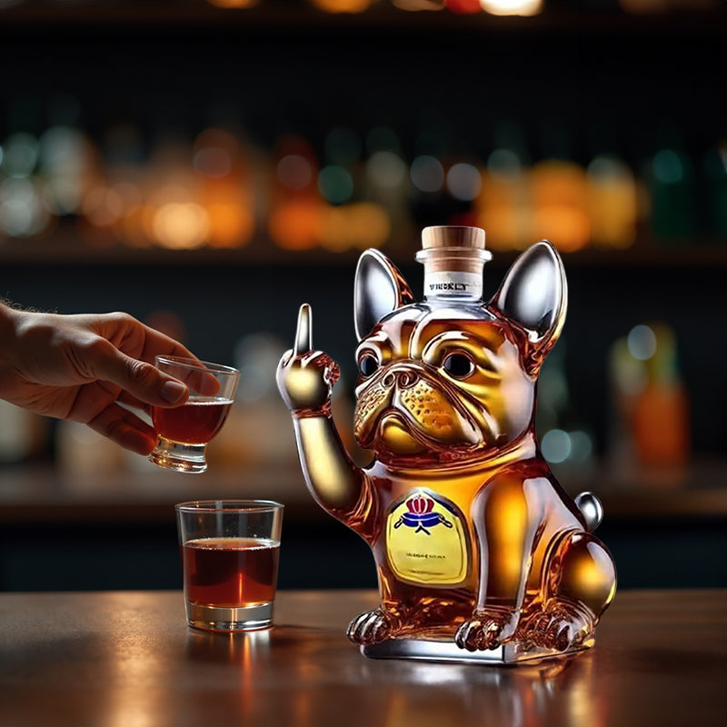 Unieke Dieren Karaf decoratie Schildpad & French Bulldog & Teckel Stijlvoll voor Thuis of Bar en kantoor Cadeau Tip ! π