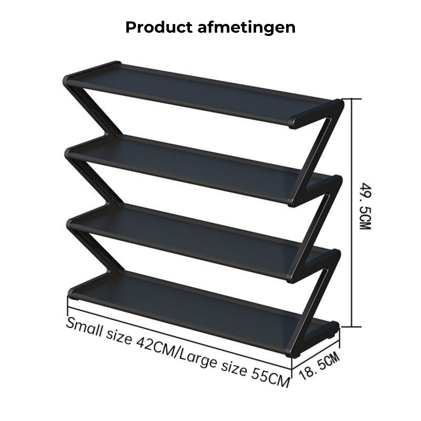 π Z-vormige 4-Laagse Schoenenorganizer β Slim, Stijlvol & Ruimtebesparend!