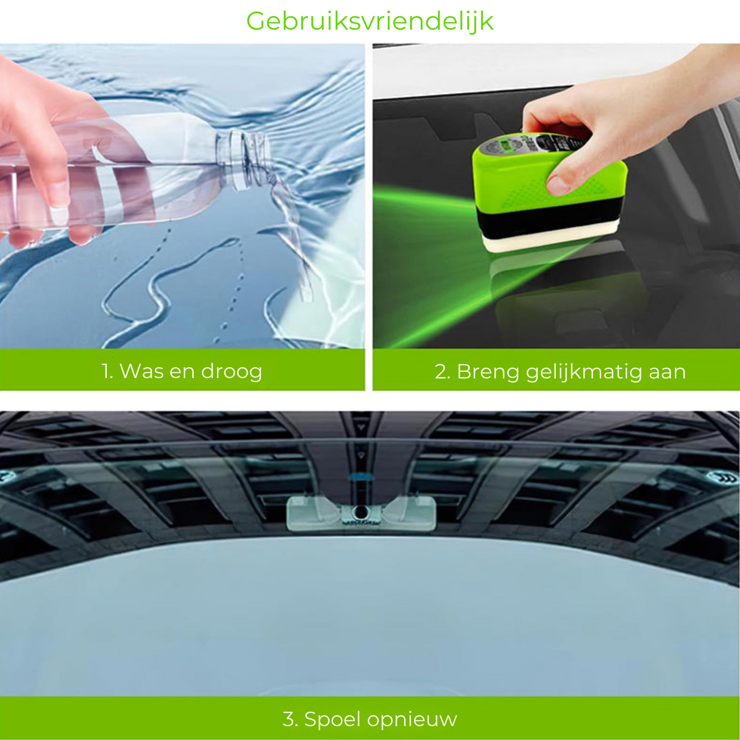 Effectieve Autoglas Reinigingsborstel – Voorruit en Zijramen Zonder Strepen