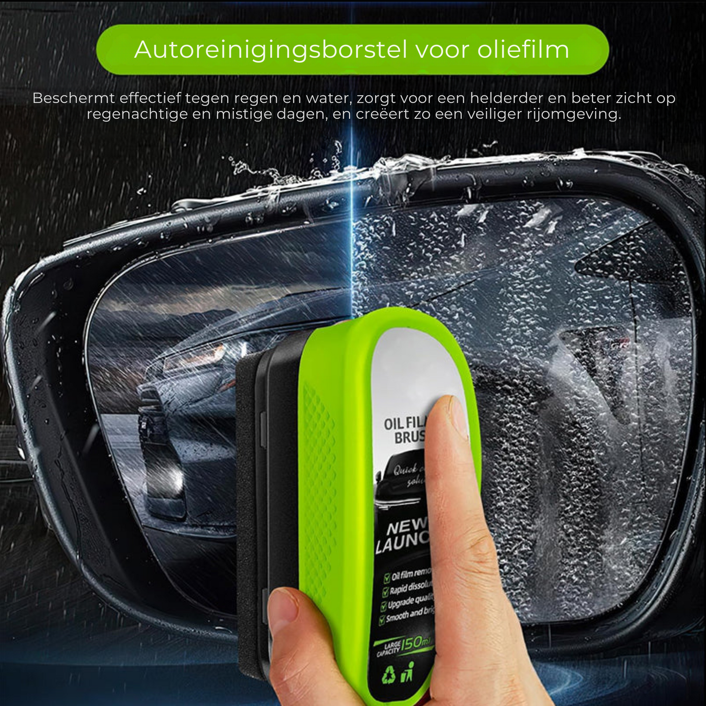 Effectieve Autoglas Reinigingsborstel – Voorruit en Zijramen Zonder Strepen