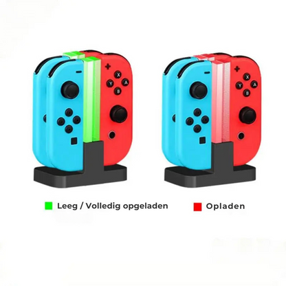 🎮 Nintendo Switch Joy-Con Oplaadstation – 4-voudig Opladen met Verlichte Basis  Cadeau Tip ! 🎁