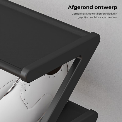 👟 Z-vormige 4-Laagse Schoenenorganizer – Slim, Stijlvol & Ruimtebesparend!