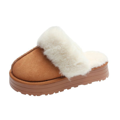 Stijlvolle Dames Winterpantoffels – Zachte Pluche Warmte & Stijlvolle Suède Look