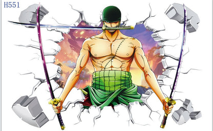 One Piece & Naruto Creative Cartoon Anime Stickers PVC