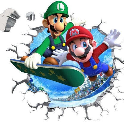 Mario, Sonic, Luigi & Knuckles Muurstickers gemaakt van PVC