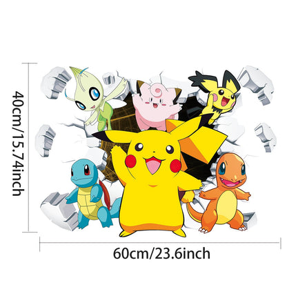 Pikachu Muursticker gemaakt van PVC