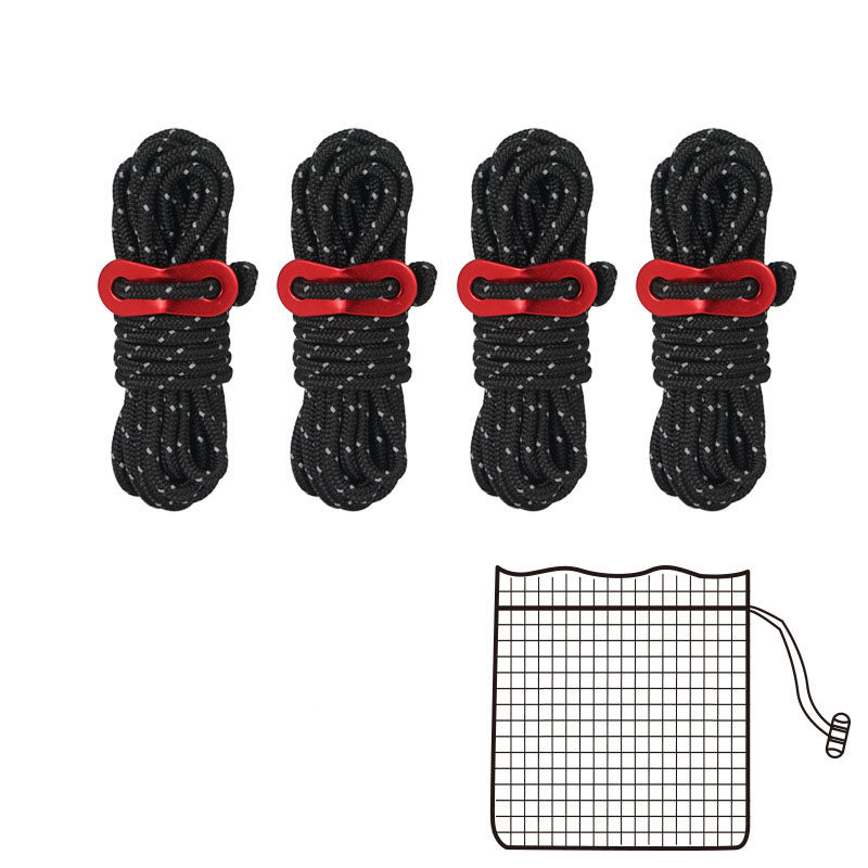 Reflecterend touw met  Scheerlijnen Aluminium Buckles & Opbergtas