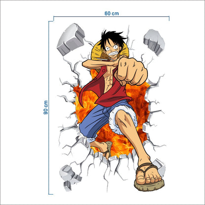 One Piece & Naruto Creative Cartoon Anime Stickers PVC