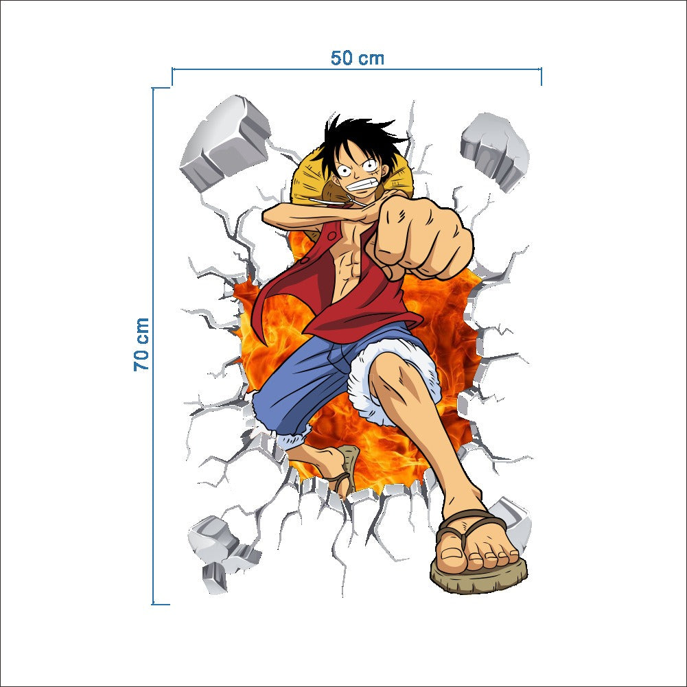 One Piece & Naruto Creative Cartoon Anime Stickers PVC
