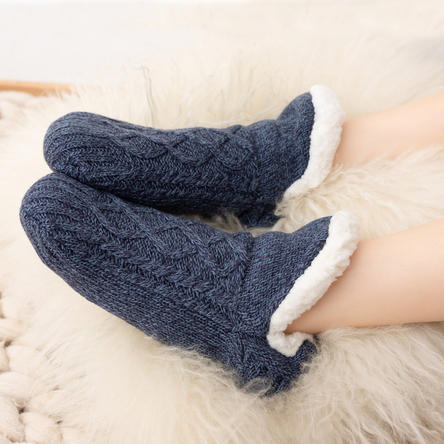 🧦 Warme Winter Huissokken – Dikke Fleece & Antislip Comfort
