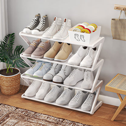 👟 Z-vormige 4-Laagse Schoenenorganizer – Slim, Stijlvol & Ruimtebesparend!