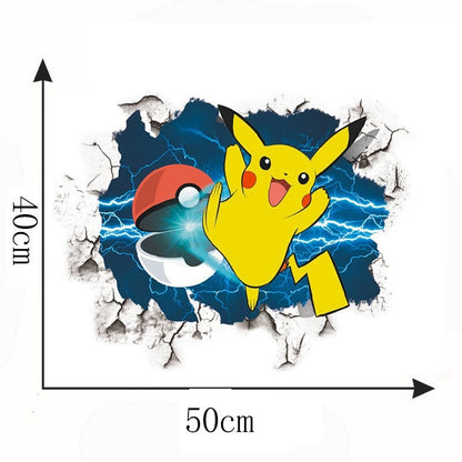 Pikachu Muursticker gemaakt van PVC