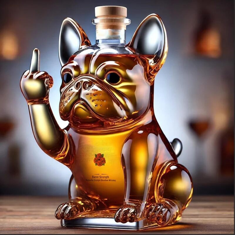 Unieke Dieren Karaf decoratie   Schildpad & French Bulldog & Teckel Stijlvoll voor Thuis of Bar en kantoor                            Cadeau Tip !  🎁