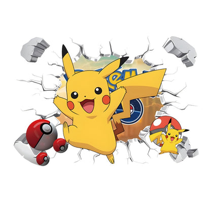Pikachu Muursticker gemaakt van PVC