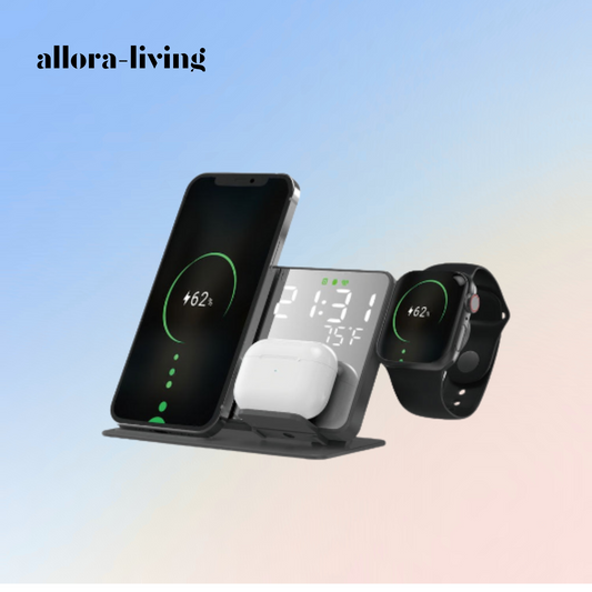 Allora Living 2-in-1 Wekker met Draadloze Oplader & Thermometer