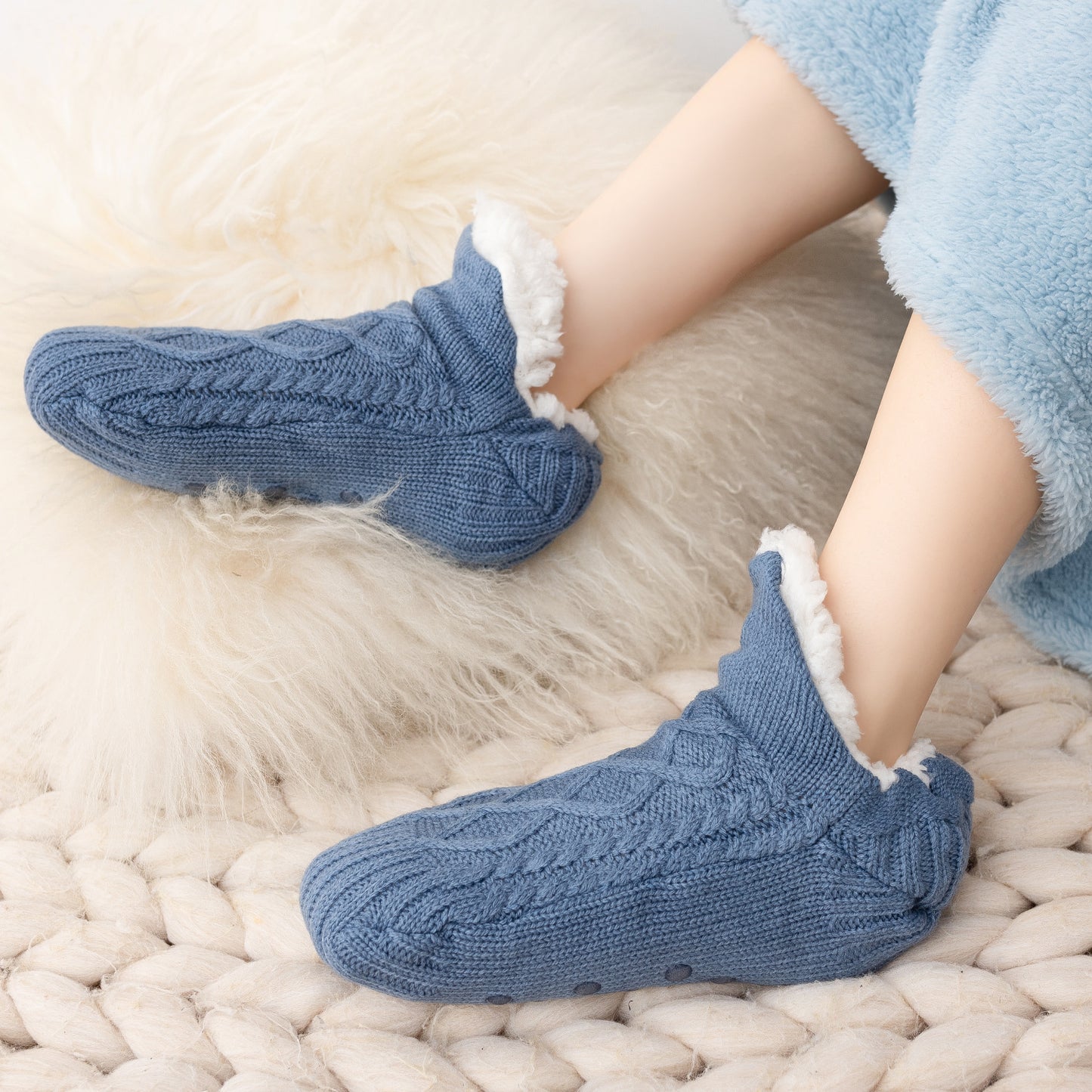 🧦 Warme Winter Huissokken – Dikke Fleece & Antislip Comfort