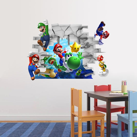 Super Mario Muursticker gemaakt van PVC