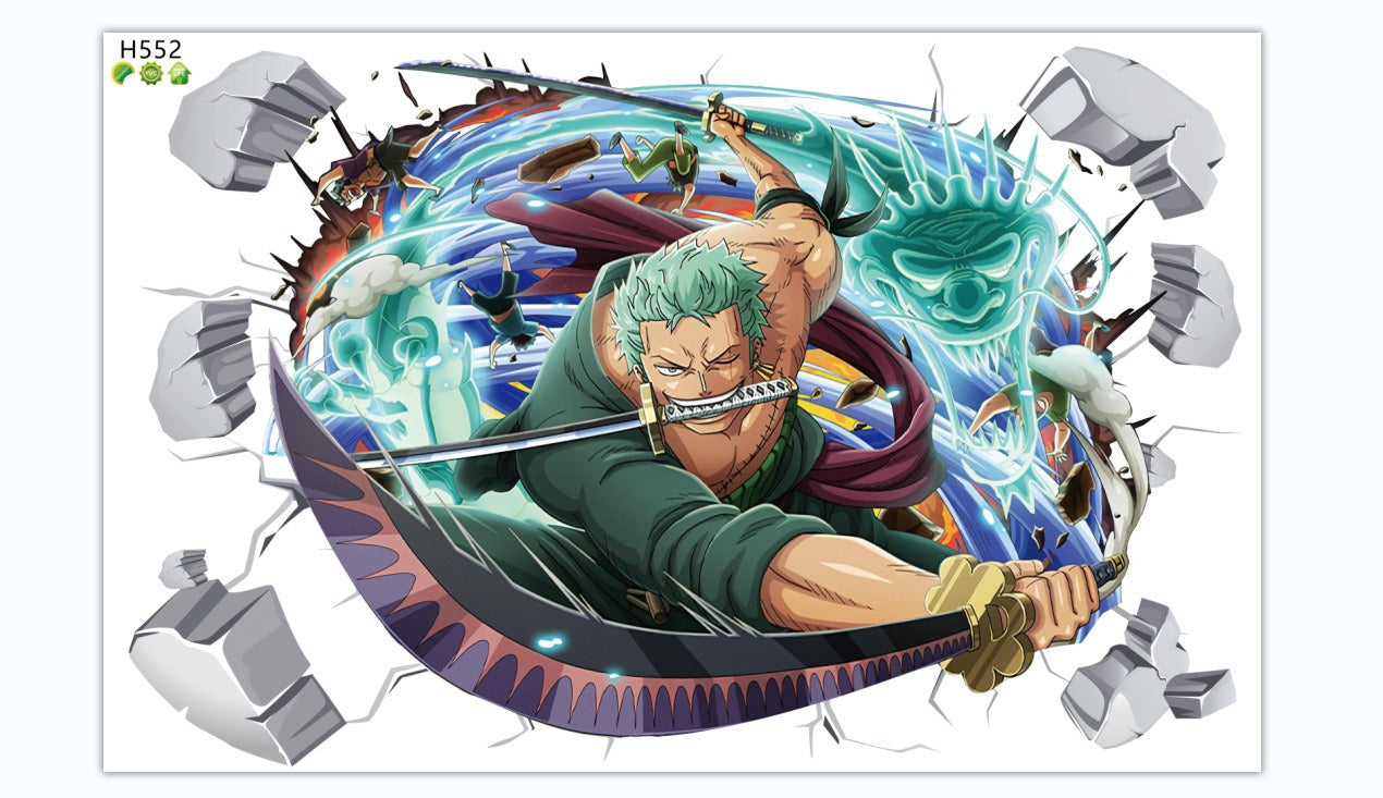 One Piece & Naruto Creative Cartoon Anime Stickers PVC