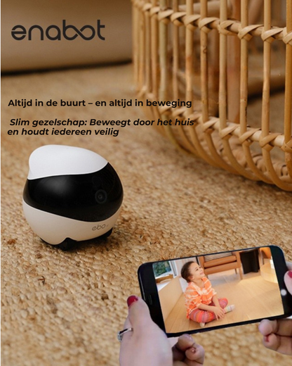 Enabot EBO – Jouw slimme huiswachter & knuffelbare gezinsbuddy! Draadloze camera + speelse gezelschapsrobot in één